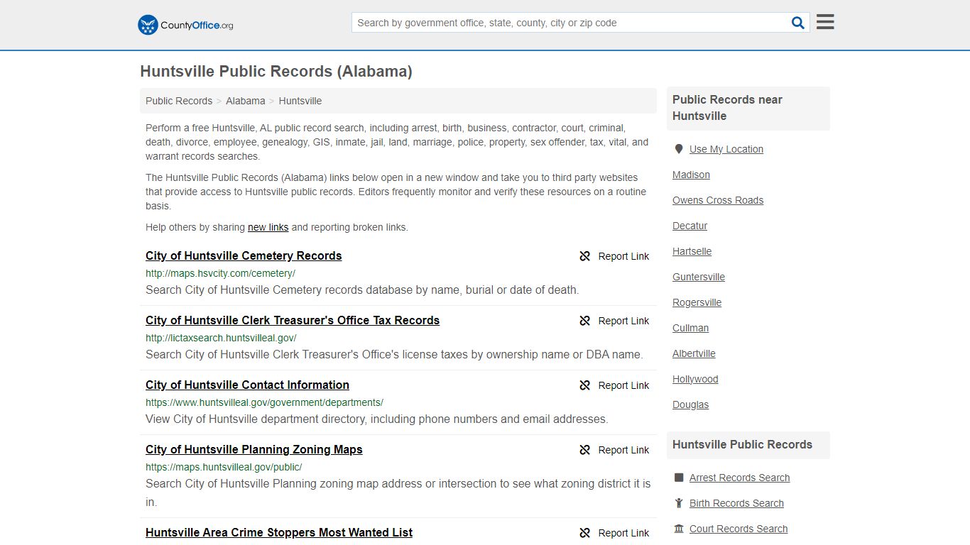 Public Records - Huntsville, AL (Business, Criminal, GIS, Property ...