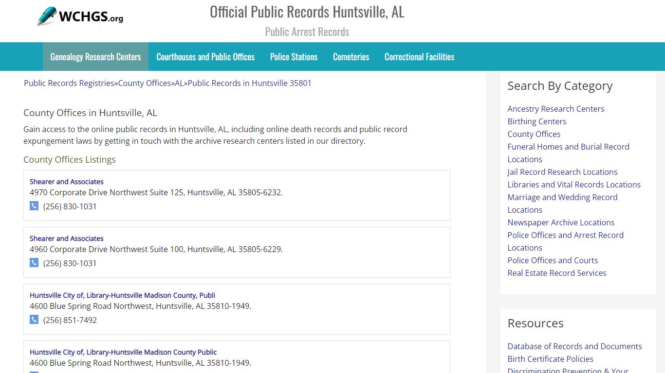 Official Public Records Huntsville, AL - Public Arrest Records