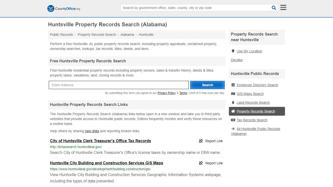 Huntsville Property Records Search (Alabama) - County Office